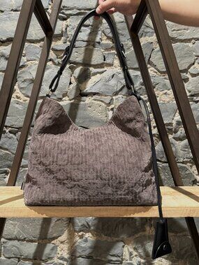 Louis Vuitton Grey Suede Monogram Antheia PM Hobo Bag